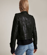 Balfern Patch Leather Biker Jacket